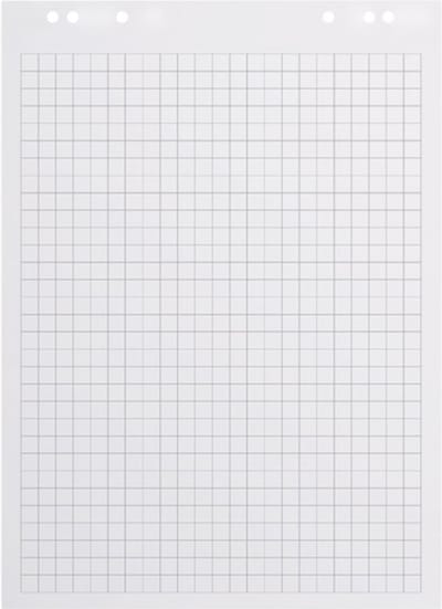 BRASQ Flipoverpapier - 65x98cm - Blanco/Ruit - 80 gram - flipover vellen - 50 vellen - Blanco vellen