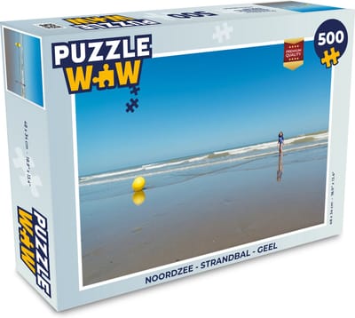 Puzzel Noordzee - Strandbal - Geel - Legpuzzel - Puzzel 500 stukjes