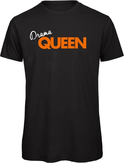 T-shirt zwart 3XL - Drama queen - soBAD. - Koningsdag - Oranje shirt dames - Oranje shirt heren - Unisex - Regular fit