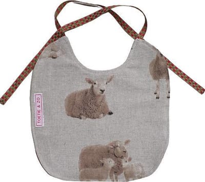 Toetie & Zo Handgemaakte Slabber Schaapjes - Beige - Wit - Slabbetje - Slab - Spuugdoek - Baby - Omkeerbaar - Kraamkado