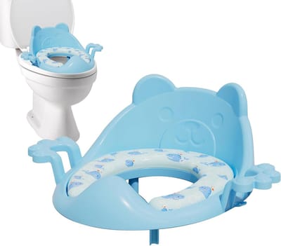 Kinder toiletbril - Potje leerstoel - Zindelijkheidstraining - Antislip kussen - 35x36 cm - Blauw