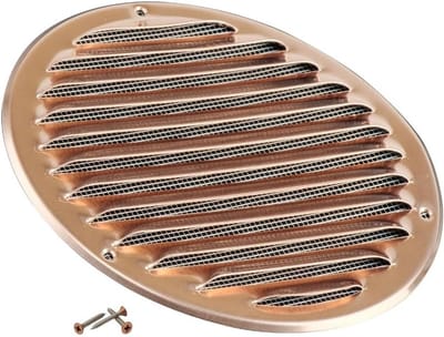 Rond Ventilatierooster Koper 160mm met Insectengaas - Luchtrooster Afvoer