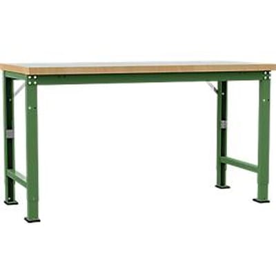 Manuflex werkbank Profi speciaal, tafelblad kunststof, 1750 x 700 mm, resedagroen