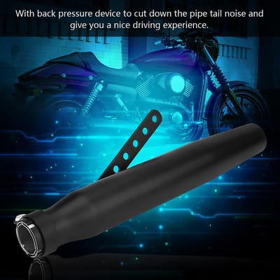 Motorfiets Uitlaat Demper Uitlaatpijp Eindpijp Tip Universeel voor Motorfiets GY6 Zwart blue