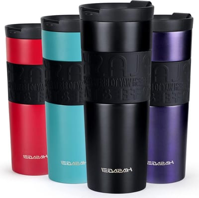 Reisbekers voor Heet en Koud Drank, 550ml Geïsoleerde Koffiemok met Lekvrije Deksel, RVS Thermosbeker voor Koffie en Thee