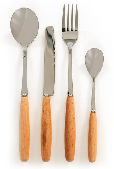 Oliva's - Bestekset 6 persoons - Bestek 24 delig - Lepels, Messen, Vorken & kleine lepels - Hout & zilver