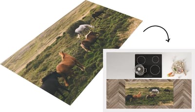 Keukenloper - Loper keuken - Paarden - Gras - IJsland - 120x60 cm - Keukenloper vinyl