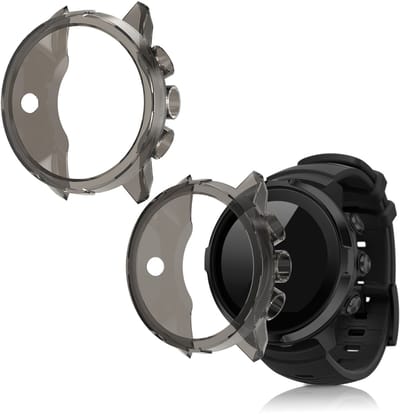 kwmobile 2x Hoes voor geschikt voor Suunto 9 / 9 Baro / Spartan Sport Wrist HR - Siliconenhoes voor sporthorloge zwart / transparant