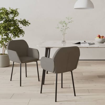 vidaXL - Eetkamerstoelen - 2 - st - fluweel - donkergrijs