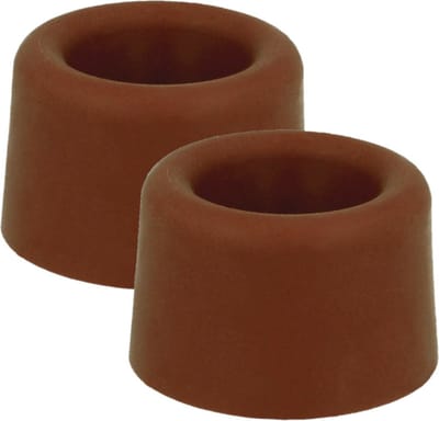 AMIG Deurstopper/deurbuffer - 4x - D30mm - inclusief schroeven - rubber - bruin