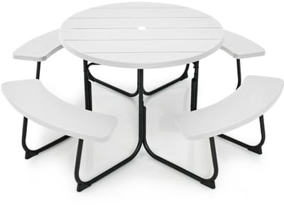 Picknicktafel - Kinderen - Tuintafel - Multifunctionele Picknick tafel - Speeltafel - Geschikt voor Buiten - Wit