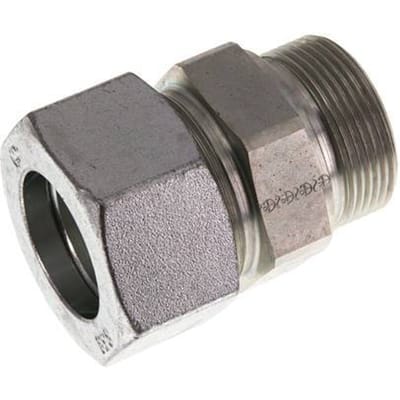 G 1 1/2'' Buitendraad x 38S Verzinkt Stalen Rechte Snijring Koppeling 315 Bar DIN 2353 - FL2S-MC-EZ-112G-38-S