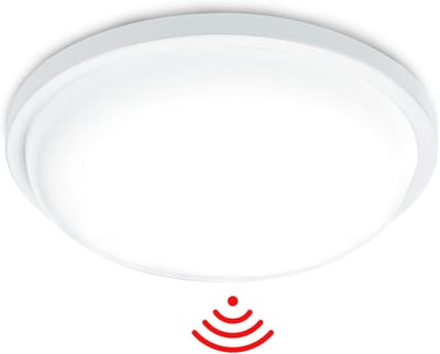 Moderne Ronde Led-Plafondlamp met Bewegingsmelder voor Binnen en Buiten, 15W, Waterdicht IP44