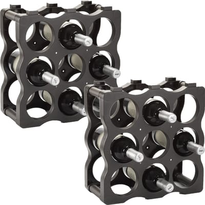 PlasticForte Wijnrek - stapelbaar - voor 18x flessen - 36 x 12,5 x 36 cm - kunststof