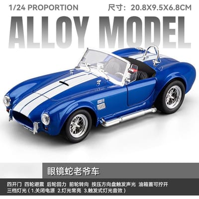 1:24 Shelby Cobra 427 Sc Sportwagen Legering Diecast Modelauto Geluid & Licht Kind Kinder Speelgoed Cadeau Voor Jongen Verzamelen Hobby