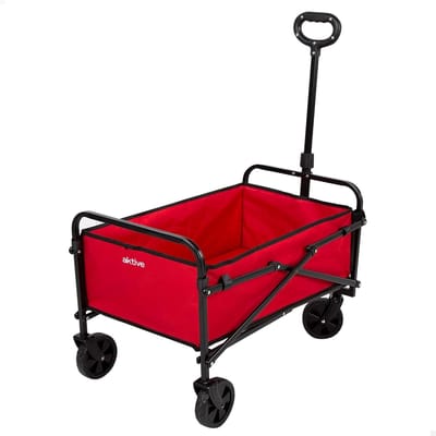Transportwagen met wielen - Opvouwbare wagen voor strand, tuin, camping en picknick - 60 kg draagkracht - Verstelbare handgreep