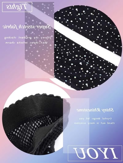 Zwarte Visnet Panty met Strass Steentjes en Hoge Taille voor Feestjes en Avonden uit, Glanzend en Elegant