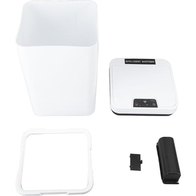 Poubelle Intelligente 18L Plastique PP Capteur de Mouvement Type Batterie Poubelle Automatique Sans Contact pour white