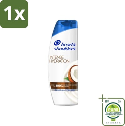 1 x Head & Shoulders - Anti-Roos Shampoo - Intense Hydration - Met Kokosolie - 285 ml - Anti-Roos Shampoo - Hydraterende Shampoo - Roze Shampoo - Kokosolie Shampoo - Hoofdhuid Verzorging