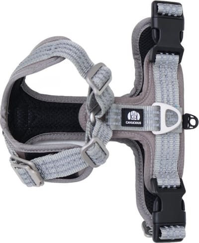 Cavlicious® hondentuig - harnas hond - Y-tuig - grijs reflecterend - anti trek - S
