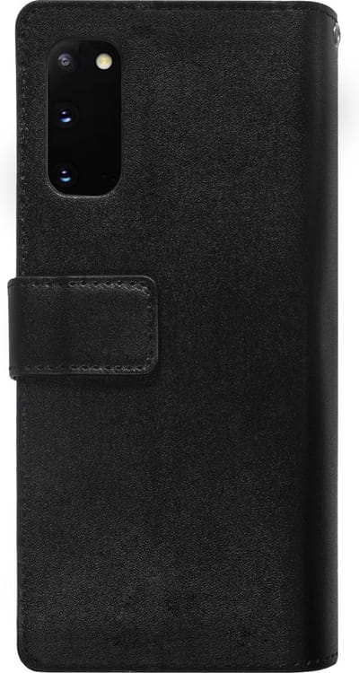 BMAX Leren bookcase hoesje geschikt voor Samsung Galaxy S20 met 10 pashouders en rits / Hardcase / Hard cover / Telefoonhoesje / Beschermhoesje / Telefoonbescherming - Zwart