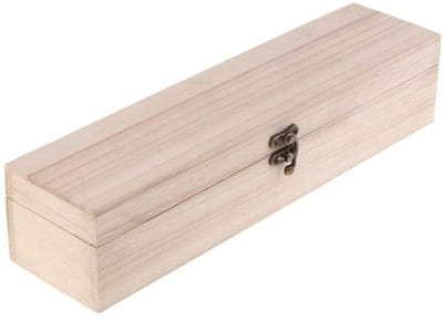 Sieradenbox met slot - Houten Opbergdoos - DIY Ambachtelijke Kist - 34x8x7,4 cm - Natuurlijke Houtkleur - Veilig en Georganiseerd