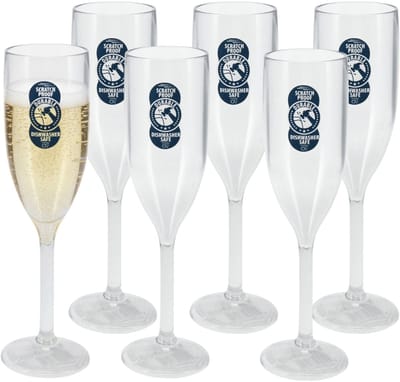 Excellent Houseware Champagne glas - 20x - 165 ml - onbreekbaar kunststof - camping/catering glazen
