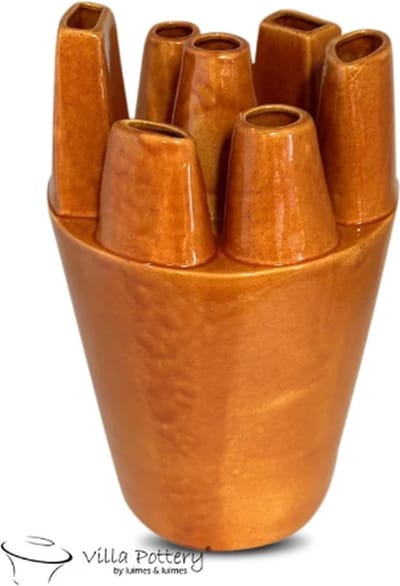 Vaas - Villa Pottery - Decoratie - Woondecoratie - Keramiek - Flowerpower 3_2 Orange Reactive