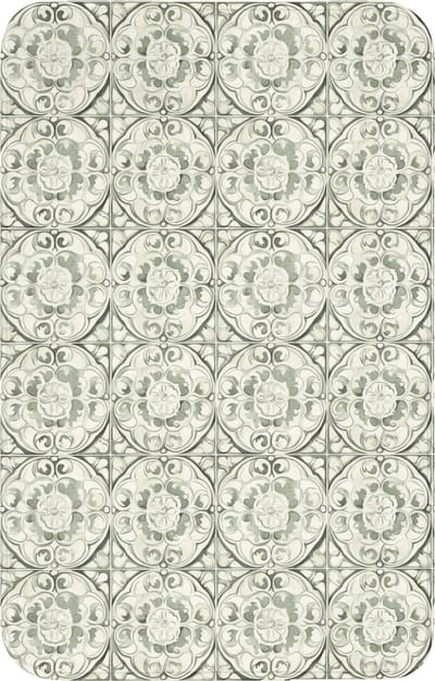 WC mat 50x80 cm - Antislip - Krulornament - Tegel - Groen - Toiletmat - Vloermat - Douchemat - Toilet tapijt - Toiletmatten
