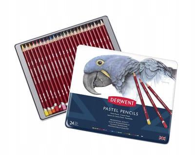 Derwent Pastel Potloden Set - 24 Kleuren in Metalen Doos