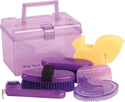 Harry's Horse Mini Giftbox - Paars - poetskist poetsbox poetsspullen paarden poetsen borstelen