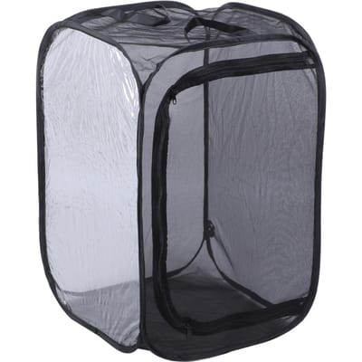 Zwarte Opvouwbare Inklapbare Geventileerde Insecten Lichtdoorlatende Mesh Kooi Huis gray