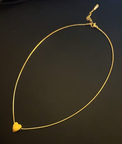 Goudkleurige No-Fade Waterproof Drie-Dimensionale Hart Ketting - 316L RVS