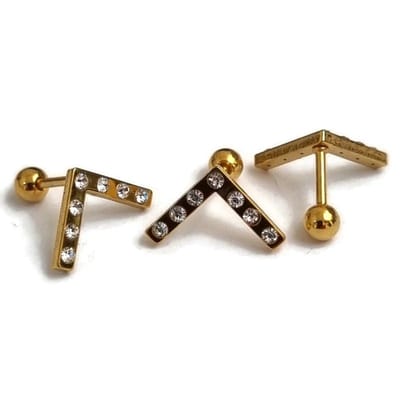 Aramat Jewels | Piercings | Luxe Goudkleurige Helix Piercing met Zirkonia_bar | | | |6mm | Staal | Volwassenen | Verkleurd niet