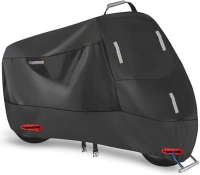 Waterdichte Motorhoes voor Buiten - Bescherming tegen Regen en UV met Reflecterende Strips en Slotgaten