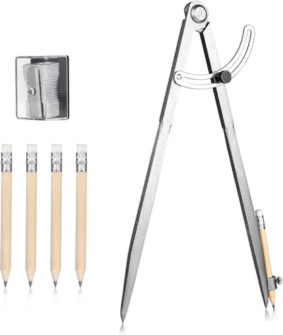 LALAGO Point compass 300mm, scratch 300mm, pencil marking compass with pencil holder for drawing for metalworking and leather processing