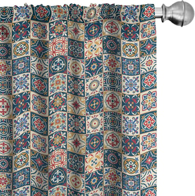 ABAKUHAUS Gordijnen – Marokkaanse 2-delige set 75x225 cm – Microvezel