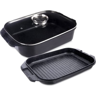 Orion GRANDE - Braadpan 3-in-1 - Antiaanbak - Voor alle warmtebronnen - Met grilldeksel