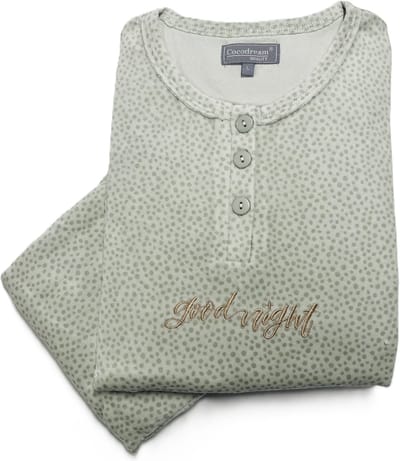 Cocodream velours dames pyjama - grijs groen - maat L