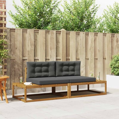 vidaXL - Buiten - bank - set - Massief - Acacia - Hout - en - Polyester