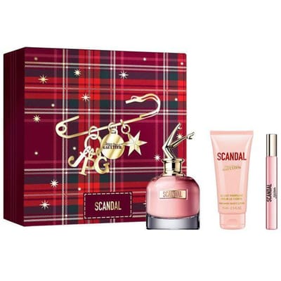 Set Jean Paul Gaultier: Scandal, Eau De Parfum, Voor Vrouwen, 80 ml + Scandal, Eau De Parfum, Voor Vrouwen, 10 ml + Scandal, Hydraterende, Bodylotion, 100 ml
