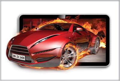 Fotobehang Car Flames | XL - 208cm x 146cm | 130g/m2 Vlies