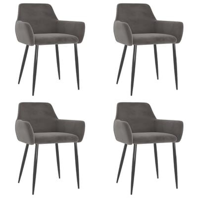 vidaXL Eetkamerstoelen 4 st fluweel donkergrijs