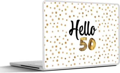 Laptop sticker - 14 inch - Jubileum - 50 jaar - Confetti - 32x5x23x5cm - Laptopstickers - Laptop skin - Cover