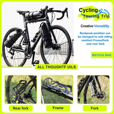 SnelShoppen - Waterdichte Fietstas Voorwiel 8,5L - 2 Stuks Rolltop Fietstas voor MTB, Racefietsen, E-bikes en Gravelbikes - Ideaal voor Fietstocht, Ca