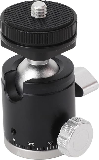 360 Graden Rotatable Mini Ball Head Tripod met 1/4 Inch Schroef en Koud Schoen Houder voor Camera's, Verlichting en Telefoons - Draagvermogen tot 3kg