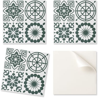 Zelfklevende vinyltegels - Bedrukte decoratie met bloemen- en geometrische patronen 20x20x20 cm