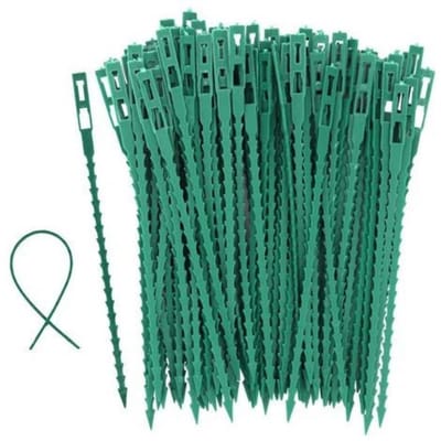 TOVBMUP Plantenbinders - Verstelbaar - Kabelbinders - Tuinbinders - Plastic snelbinders - Tomaten - komkommerplantenhouders - 100 stuks
