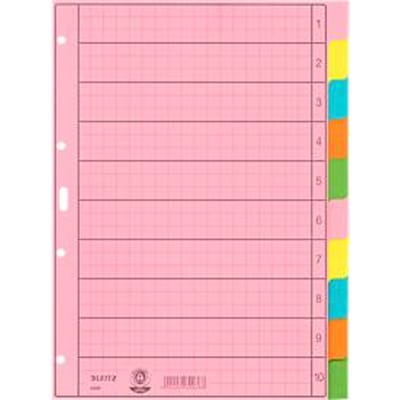 Leitz papier indexbladen blanco 4340, A4, 5-kleurig, bedrukbaar gerecycled papier
