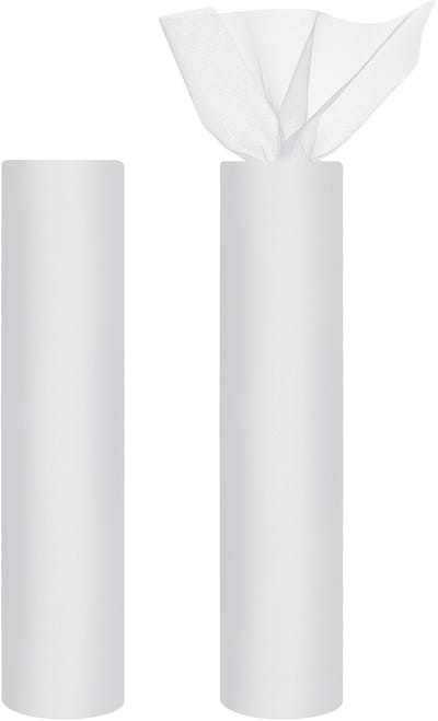 Allecto - 2 Pak Wit Stoffen Tule Rollen - Decoratief Net - 30cm x 25m - Versiering voor Feestjes - Cadeauverpakking - Huwelijken